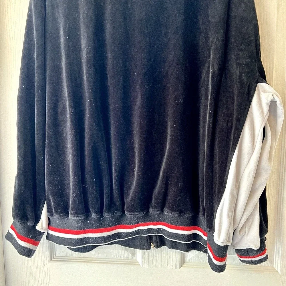 Nike Shaq Men's XL Black White Stripe Full Zip Jacket Track Coat Jumpman Warmup